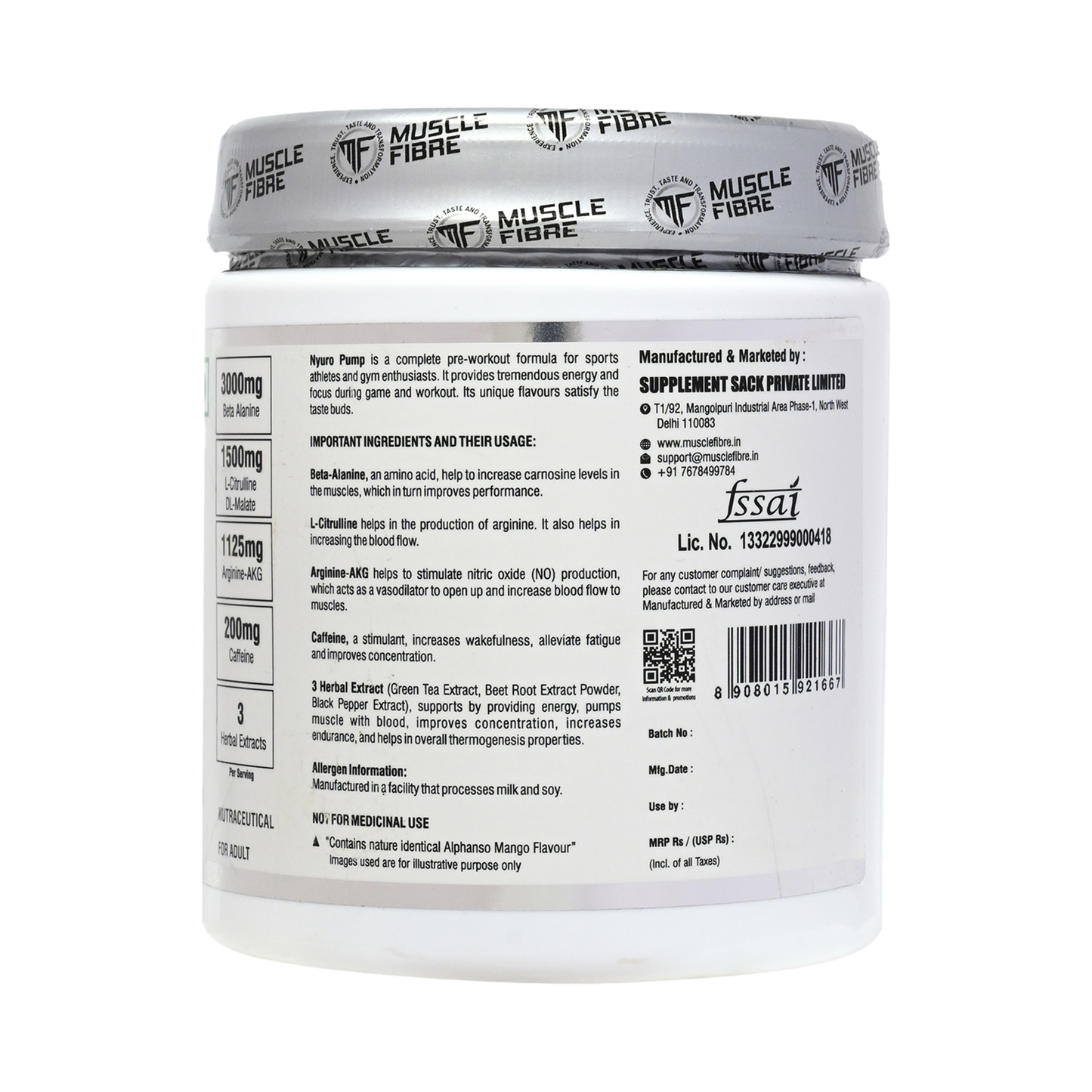 Nyuro Pump Pre Workout 225G